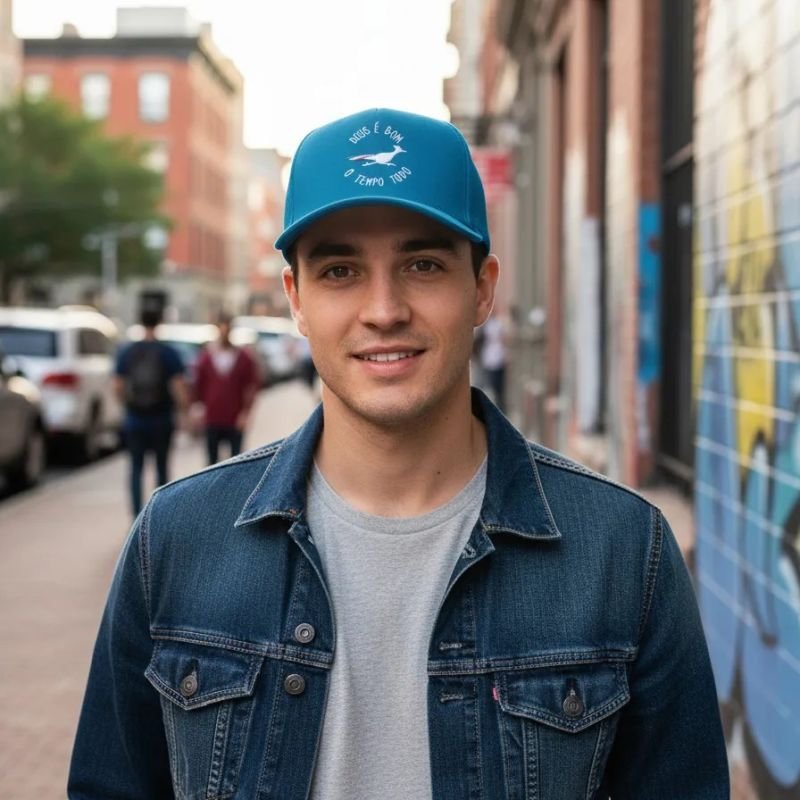 Boné Aerofelx Use OFL Deus é bom o tempo todo - Azul