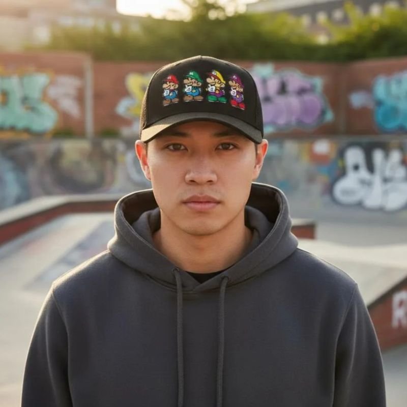 Boné Aeroflex OFL 4 Mário Bros Preto