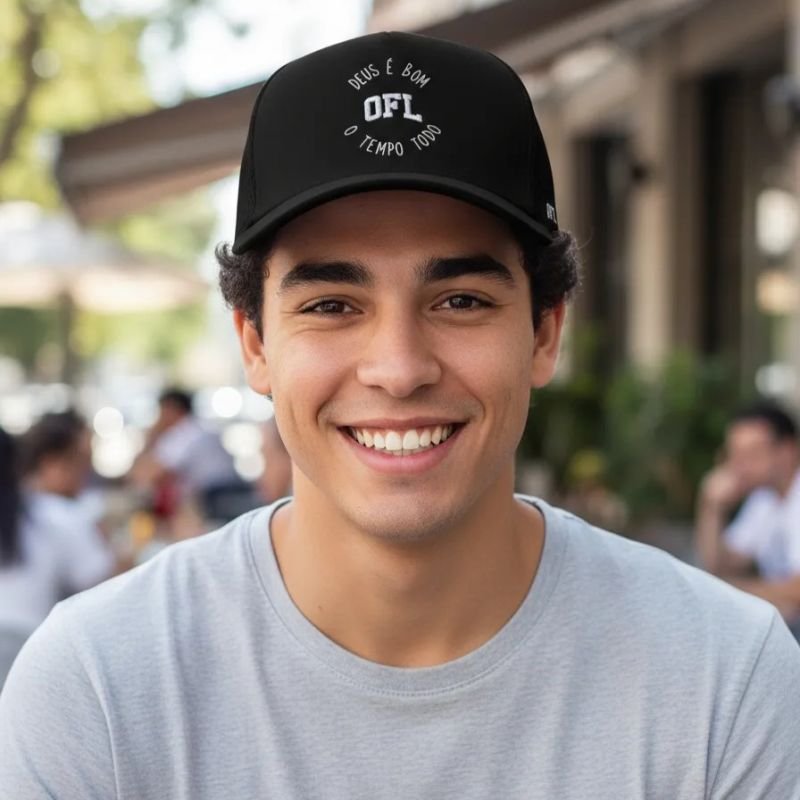 Boné Aerofléx OFL Camurça Deus é Bom