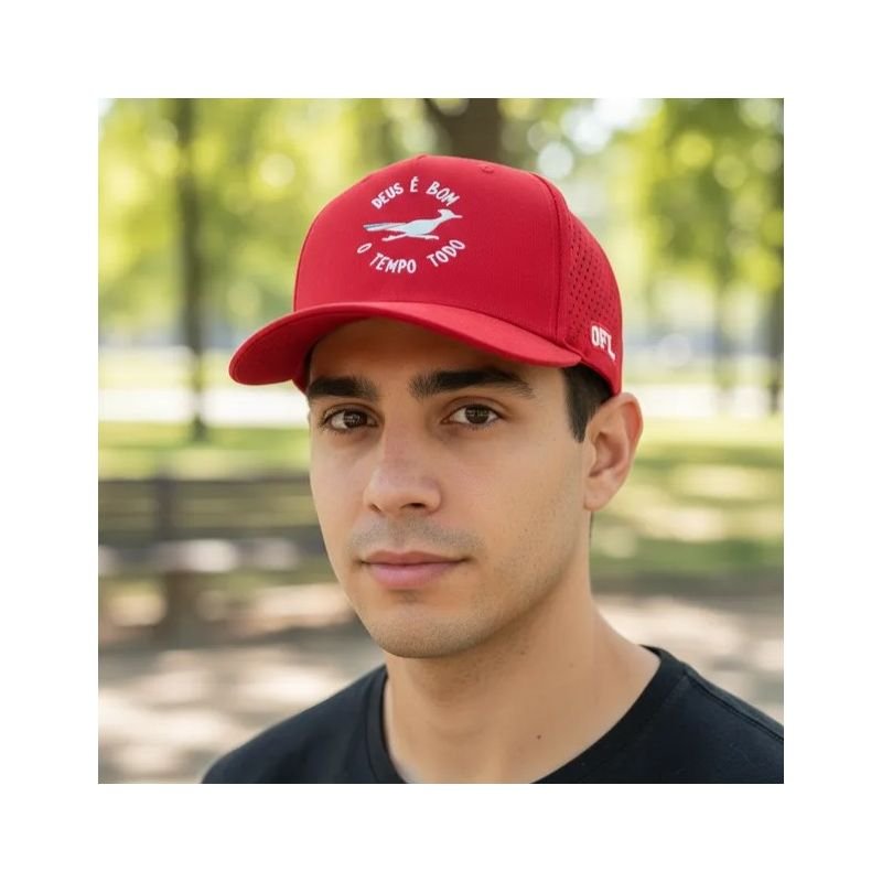 Boné Aeroflex OFL Deus é bom o tempo todo RED