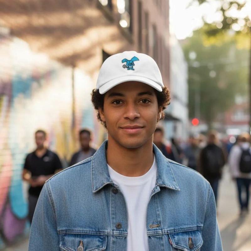 Boné Dad Hat Beisebol OFL Rabbit Branco