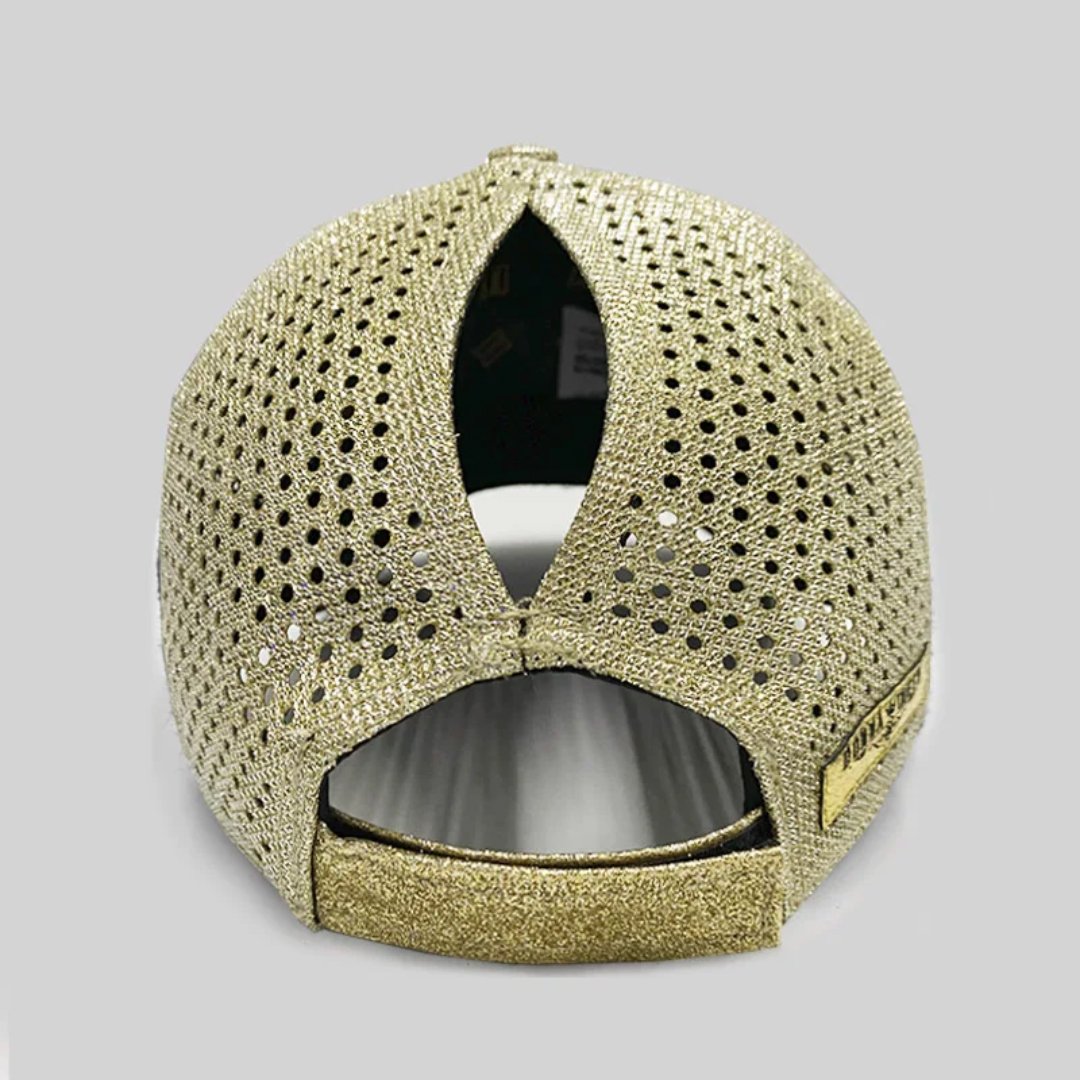 Boné Donna Queen Rabo de Cavalo Glitter Dourado