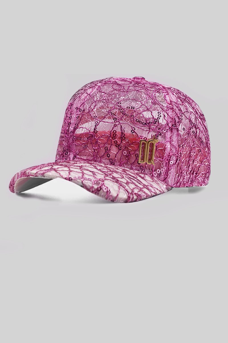 Boné Donna Queen Renda Rabo de Cavalo Rosa
