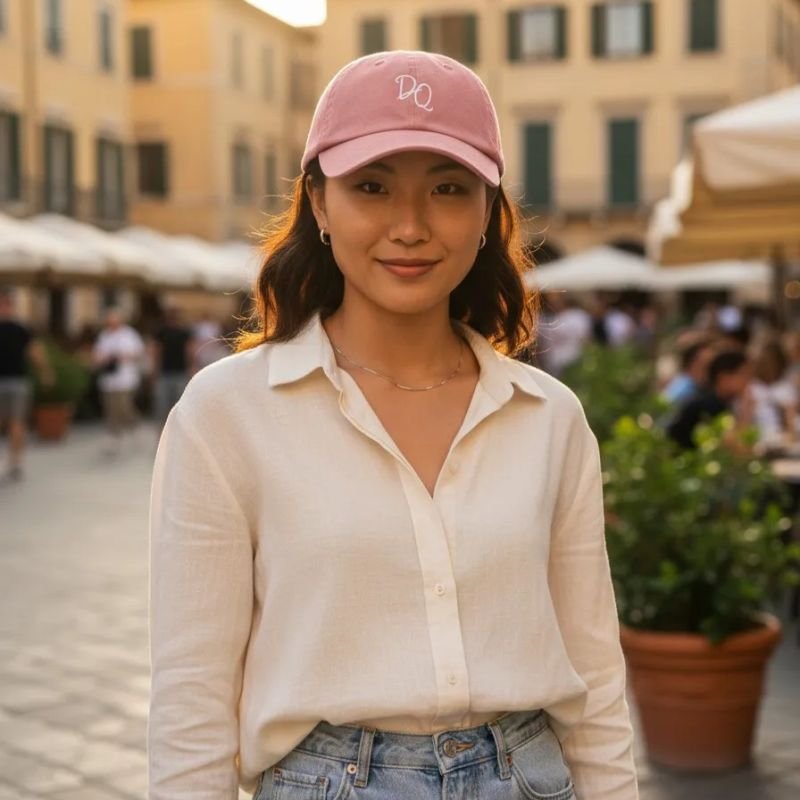 Boné Feminino Cor Rosa Casual DQ Dad Hat Donna Queen