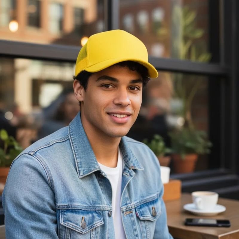 Boné Liso Trucker - Amarelo