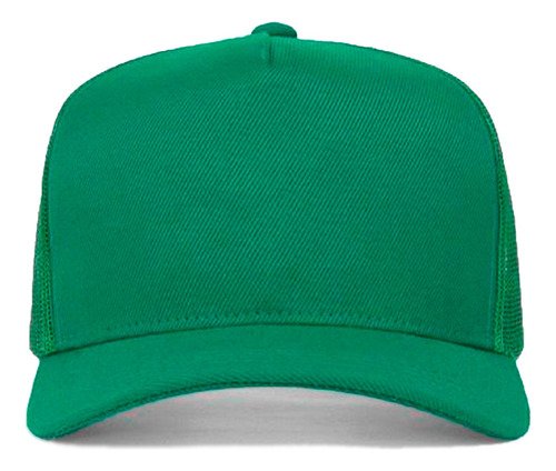 Boné Liso Trucker Tela Aba Curvada Verde Casual