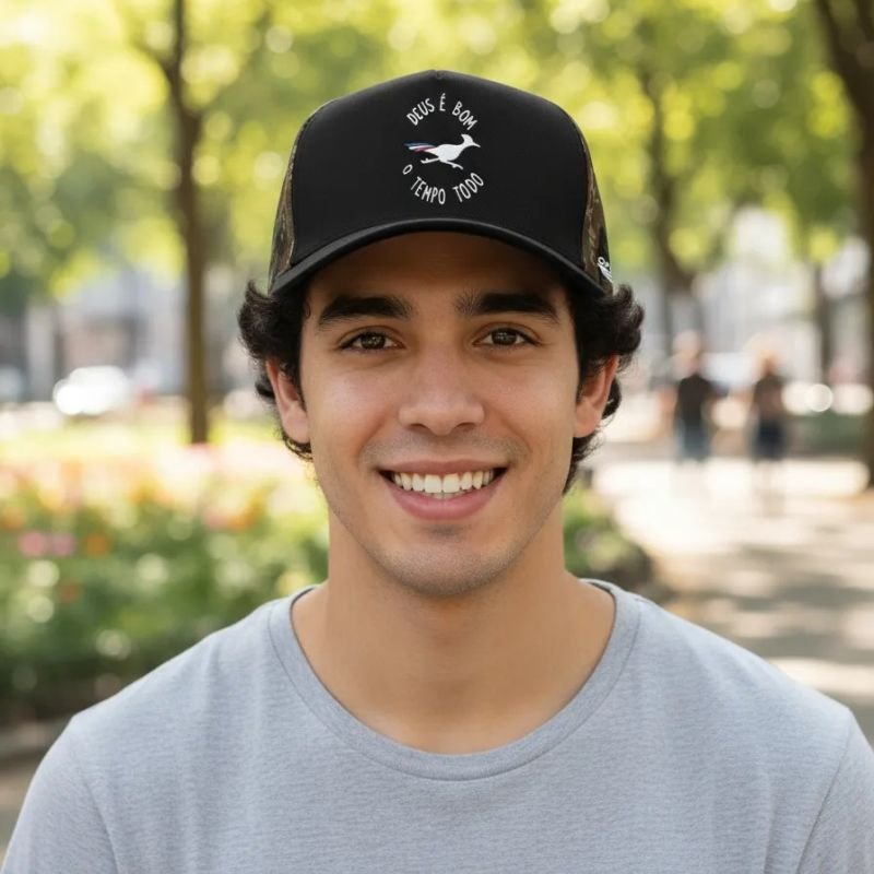 Boné OFL Deus é Bom o Tempo Todo Camuflado