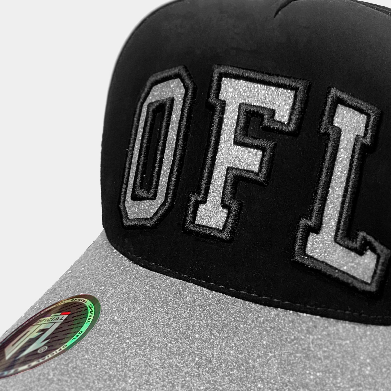 Boné OFL Nobuck Preto com Glitter Prata