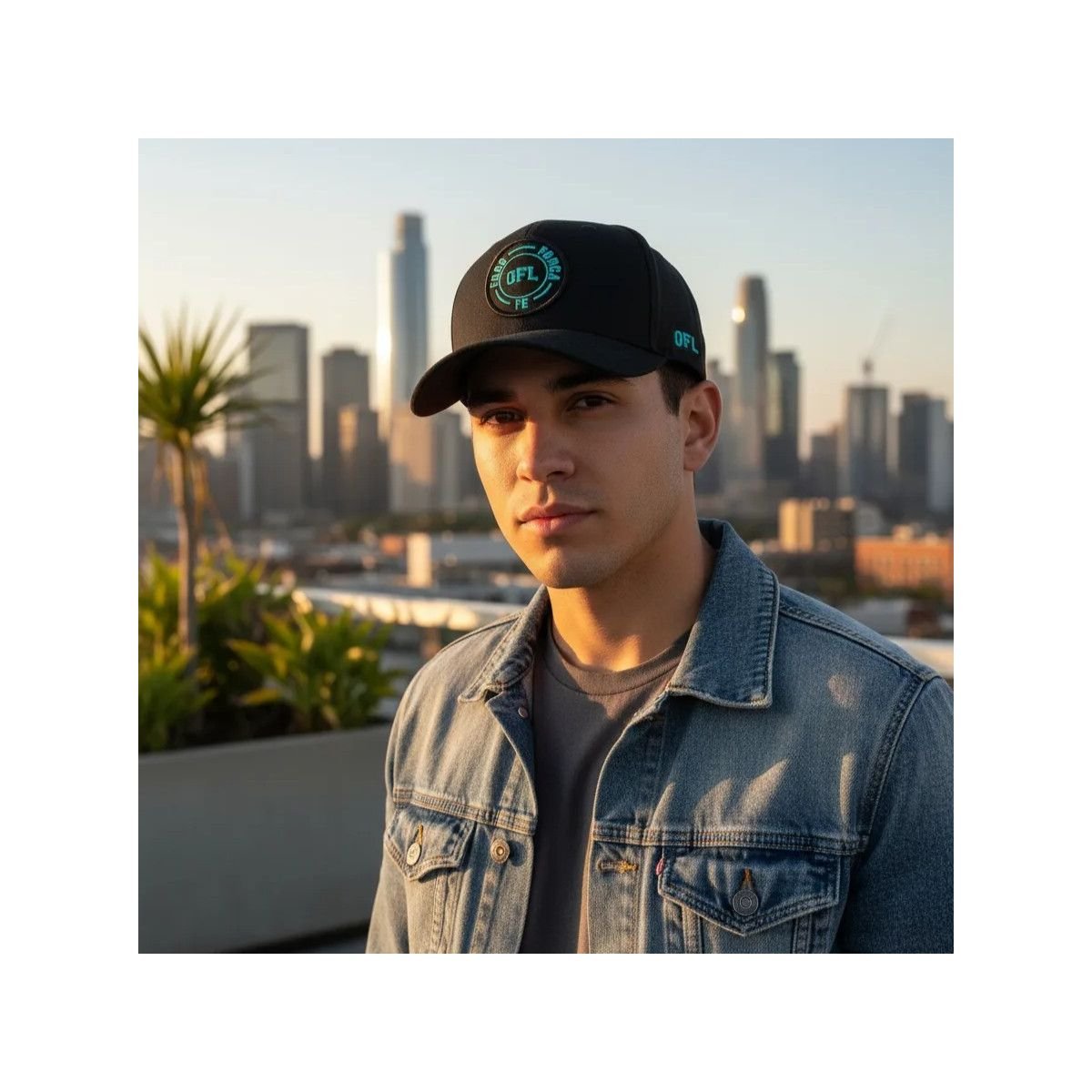 Boné Snapback OFL Foco Força e Fé Blue