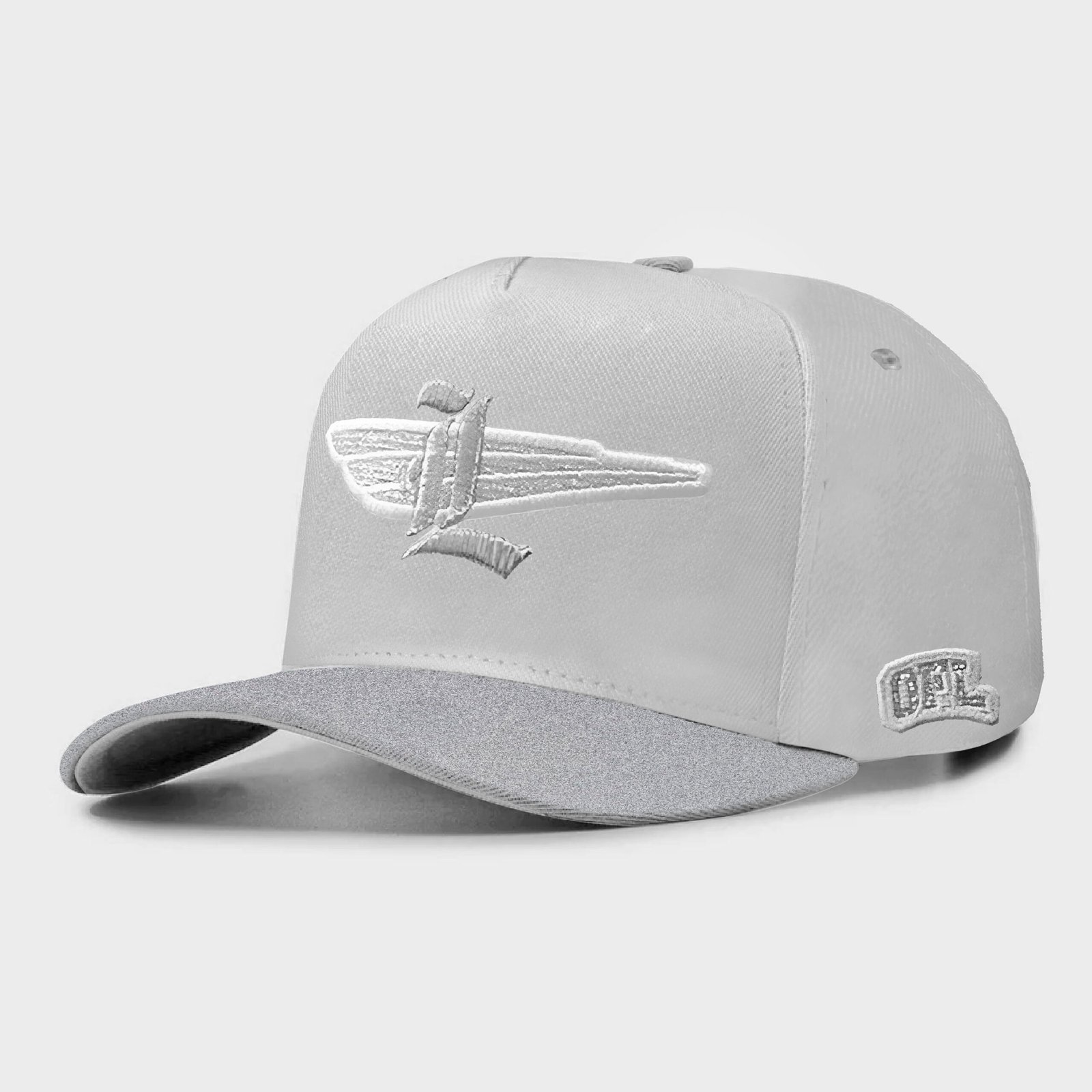 Boné Snapback OFL Gliter Branco Iniciais L