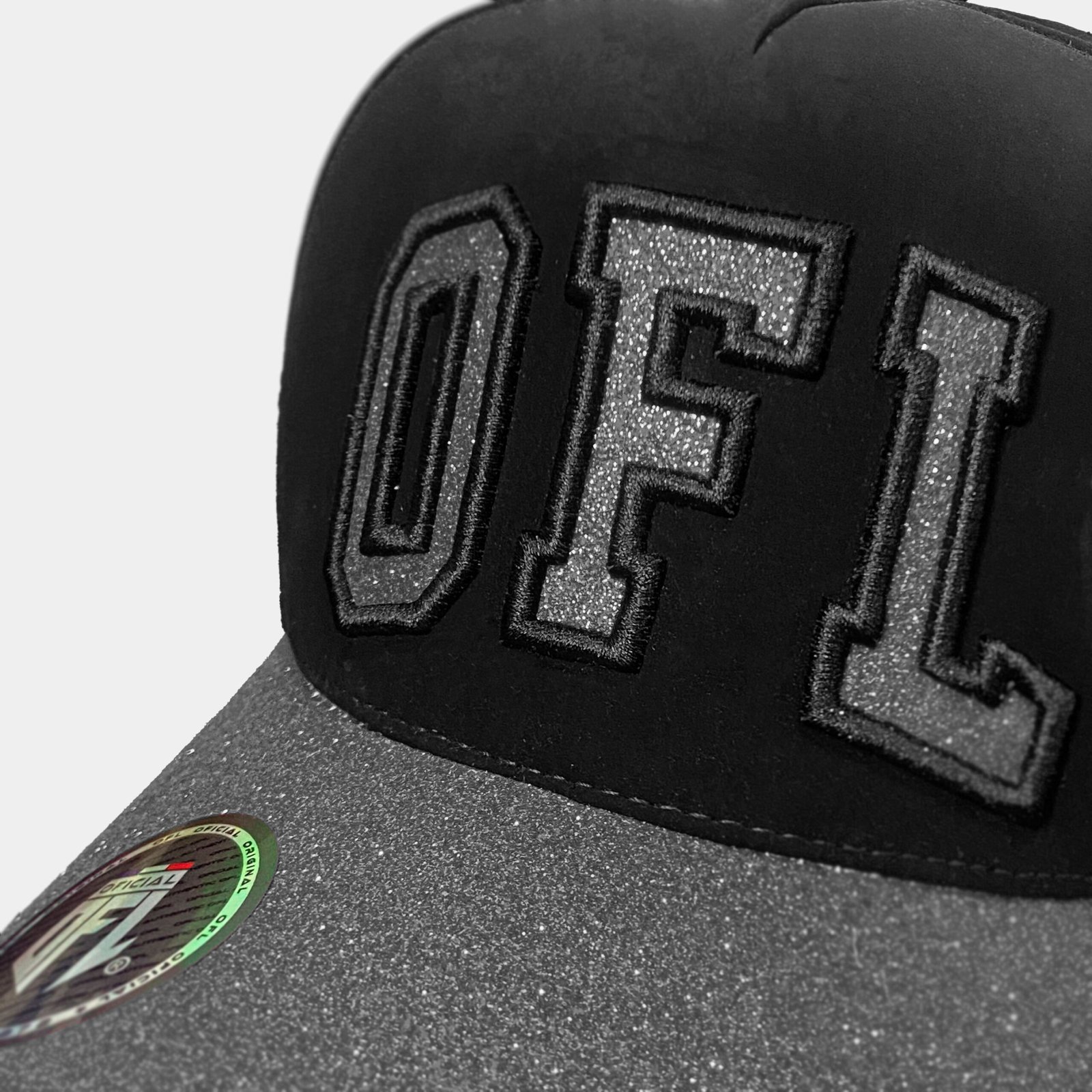 Boné Snapback OFL Preto com Glitter Cinza
