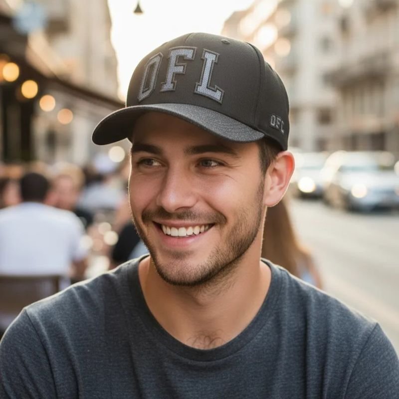 Boné Snapback OFL Preto com Glitter Cinza