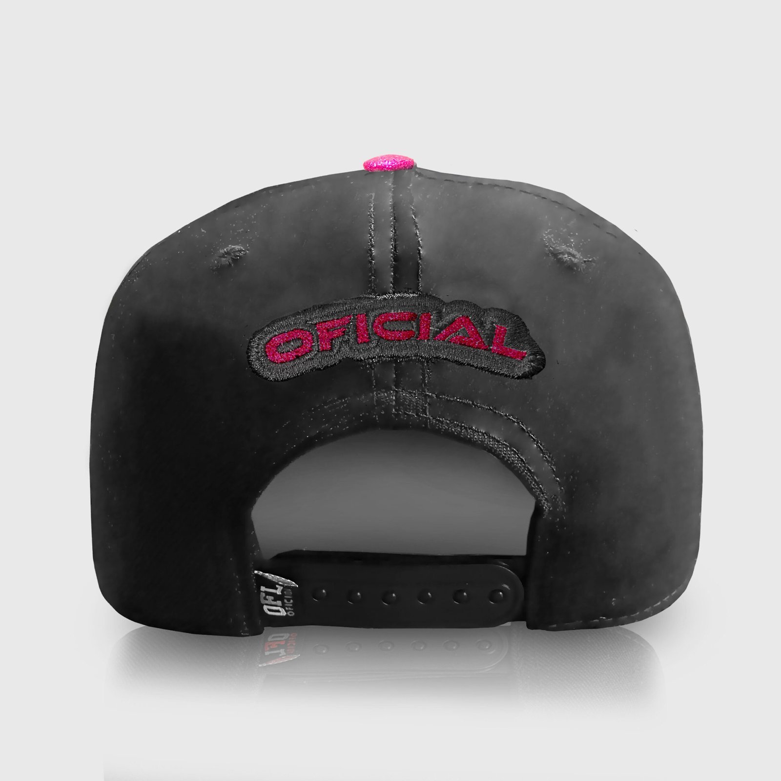 Boné Snapback OFL Preto com Glitter Rosa