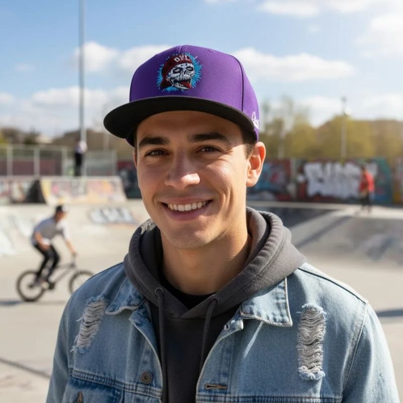 Boné Snapback OFL Skull Roxo