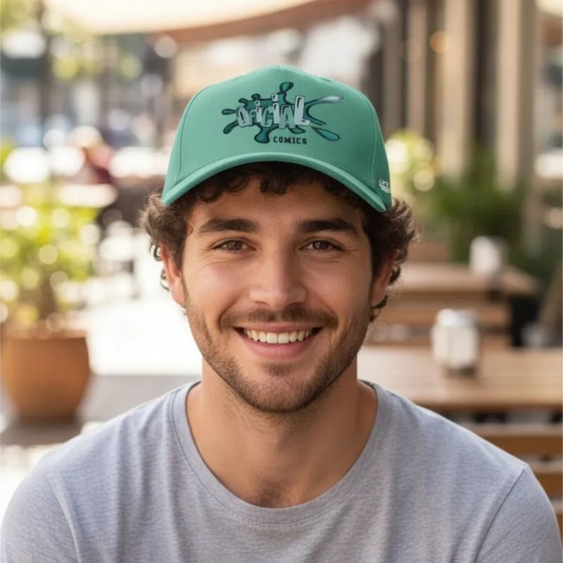 Boné Snapback OFL Splash Comics - Verde Água