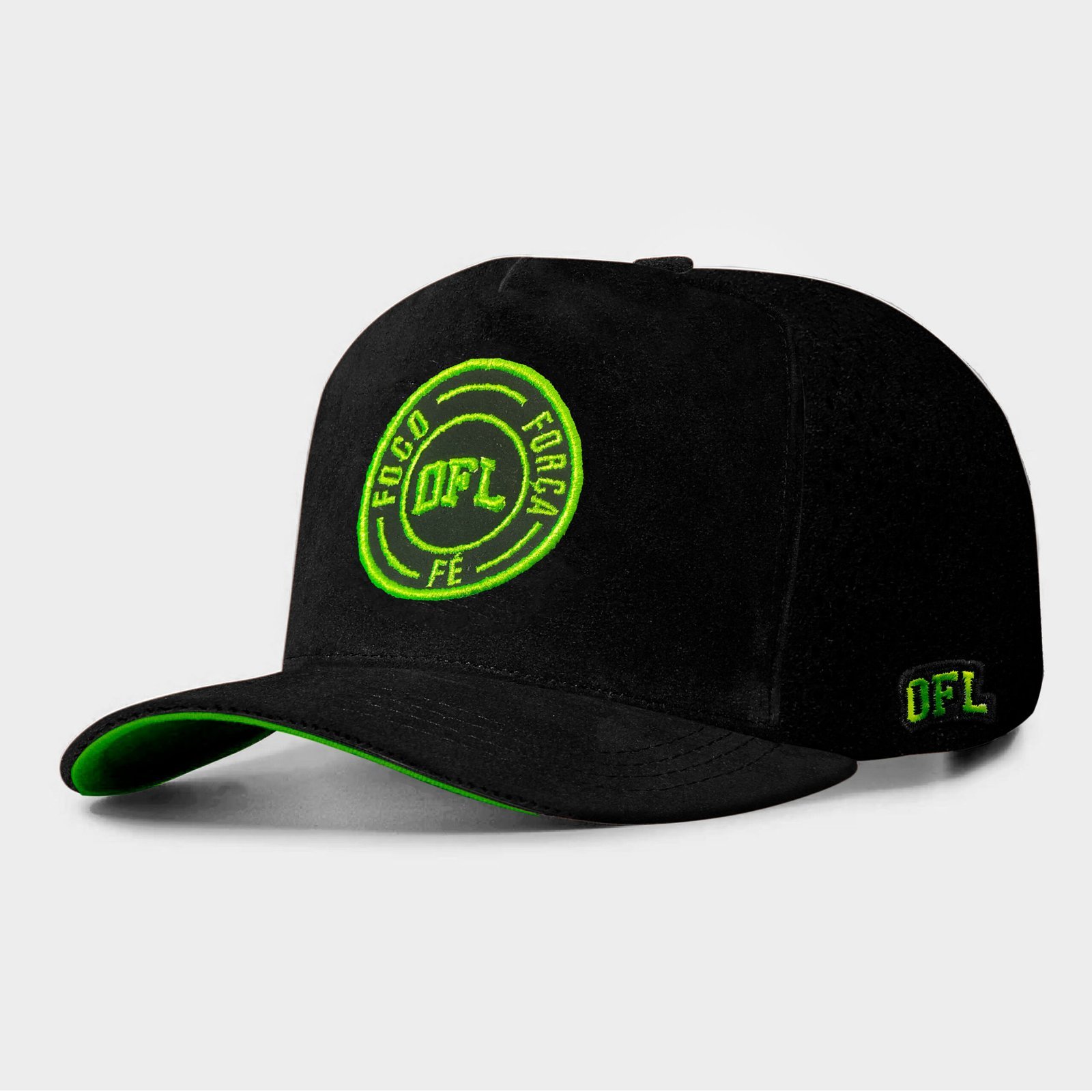 Boné Snapback OFL Verde Foco, Força e Fé