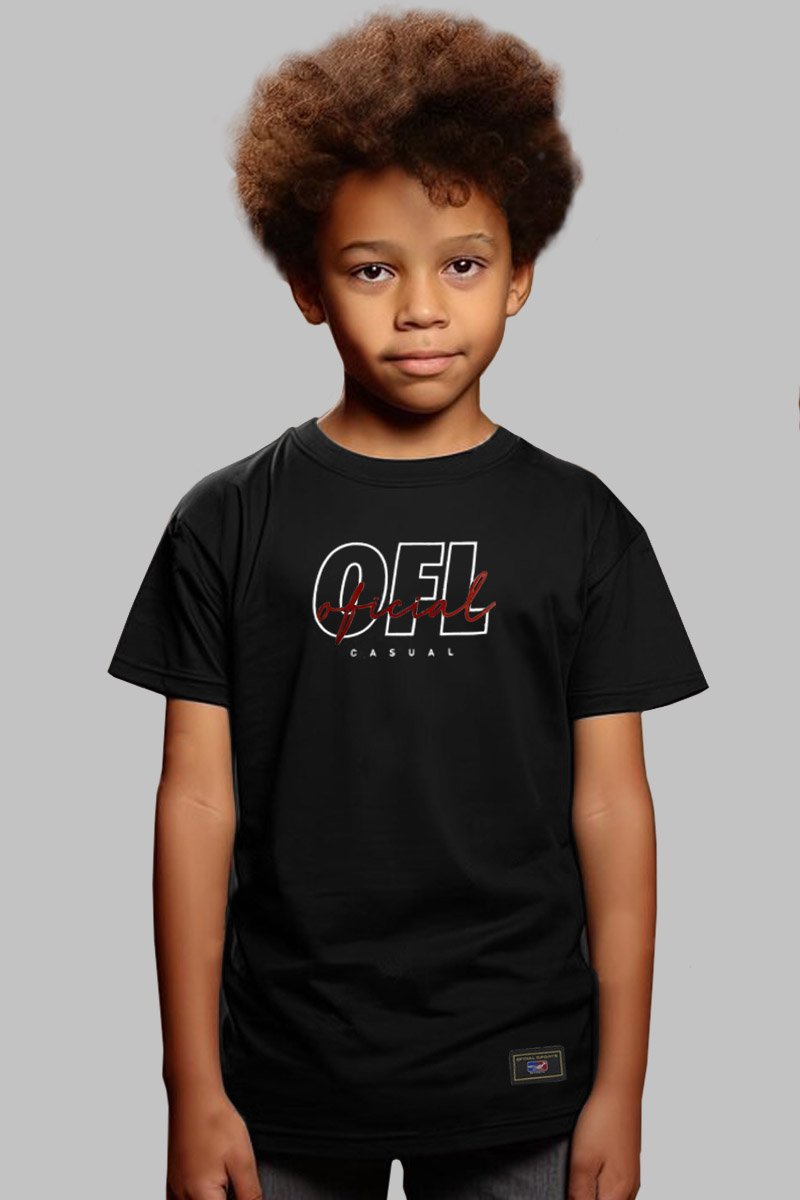 Camiseta Infantil OFL Casual Preta