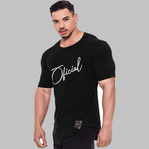 Camiseta Long Line Oficial Barra Arredondada 100% Algodão