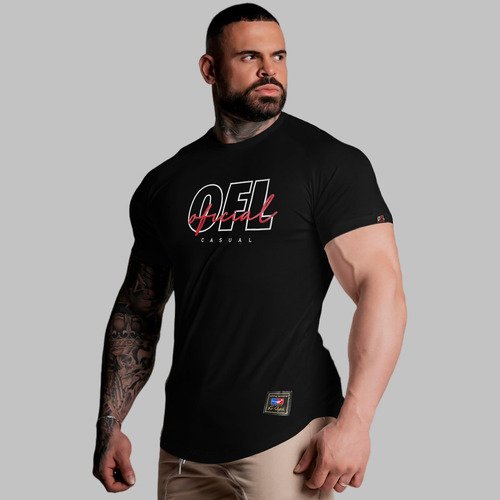 Camiseta Long Line Ofl Casual 100% Algodão Fio 30.1