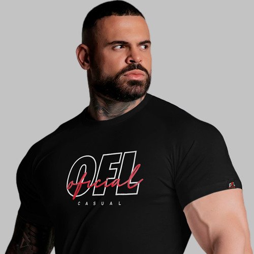 Camiseta Long Line Ofl Casual 100% Algodão Fio 30.1