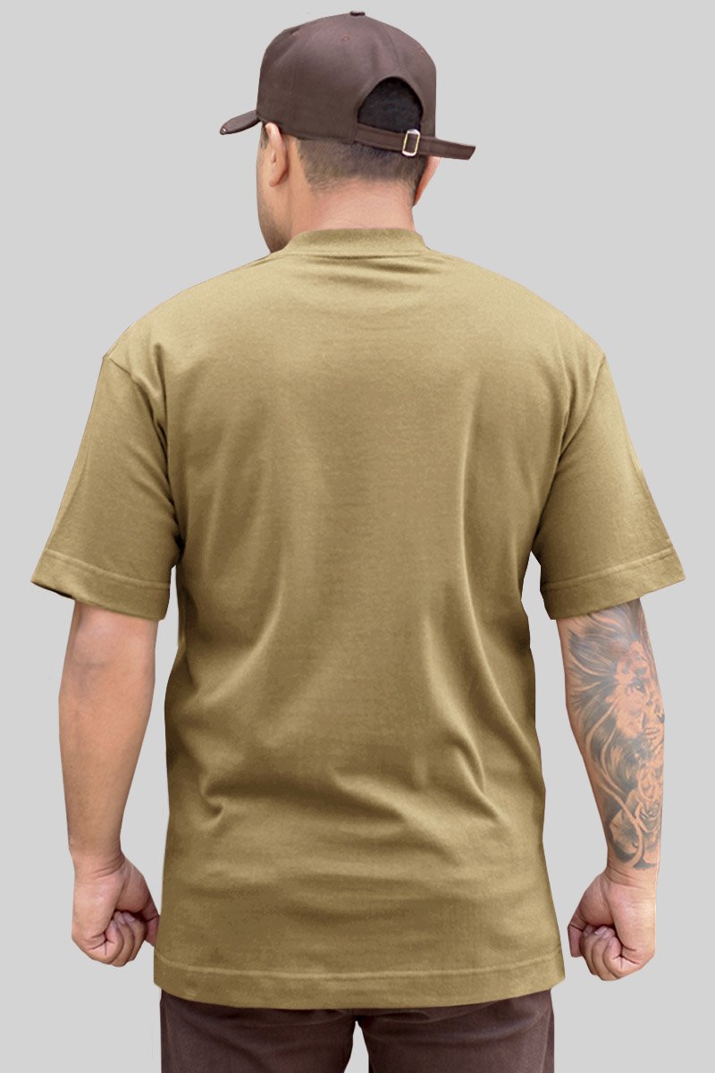 Camiseta Oversized Lisa Malha Penteada Canela