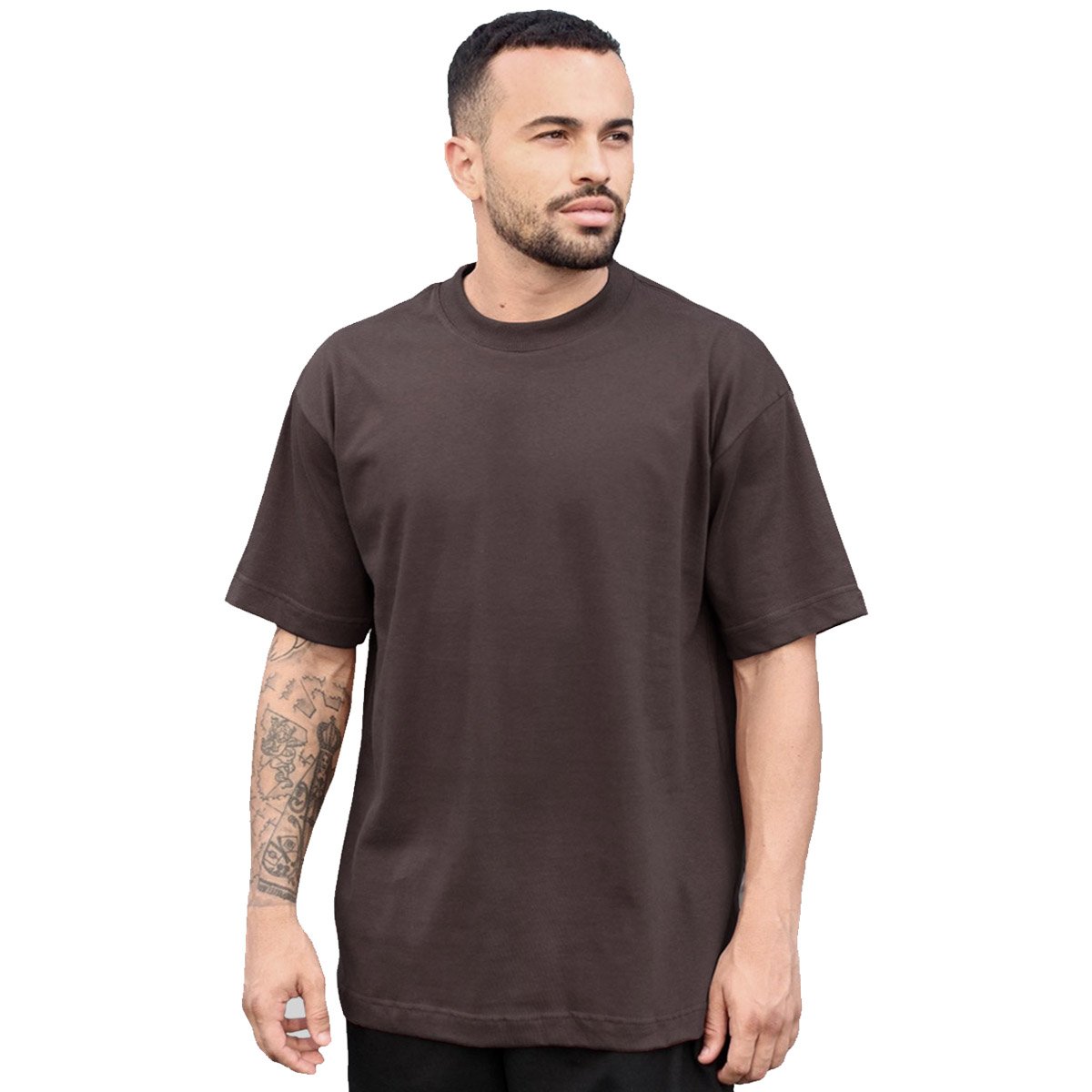 Camiseta Oversized Lisa Malhão Oficial Marrom