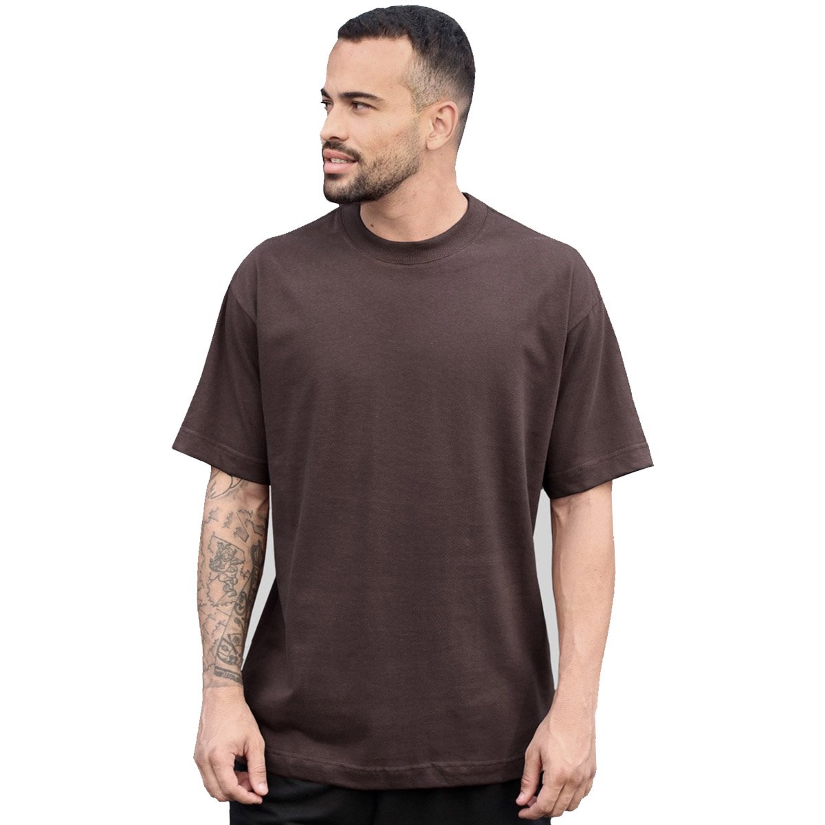 Camiseta Oversized Lisa Malhão Oficial Marrom