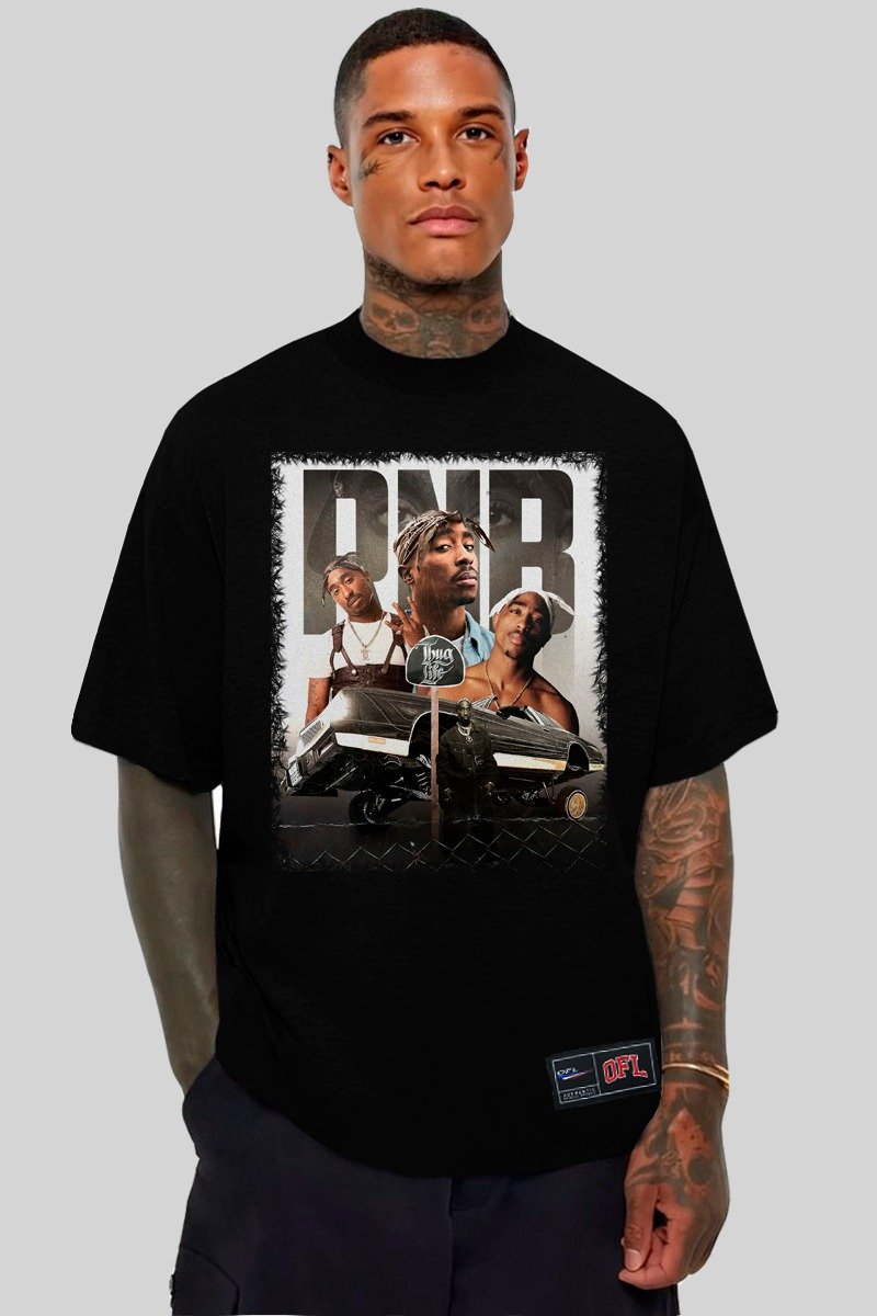 Camiseta Oversized Oficial 2Pac Gângster