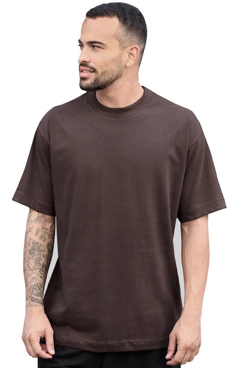 Camiseta Oversized Oficial Malhão Lisa Marrom