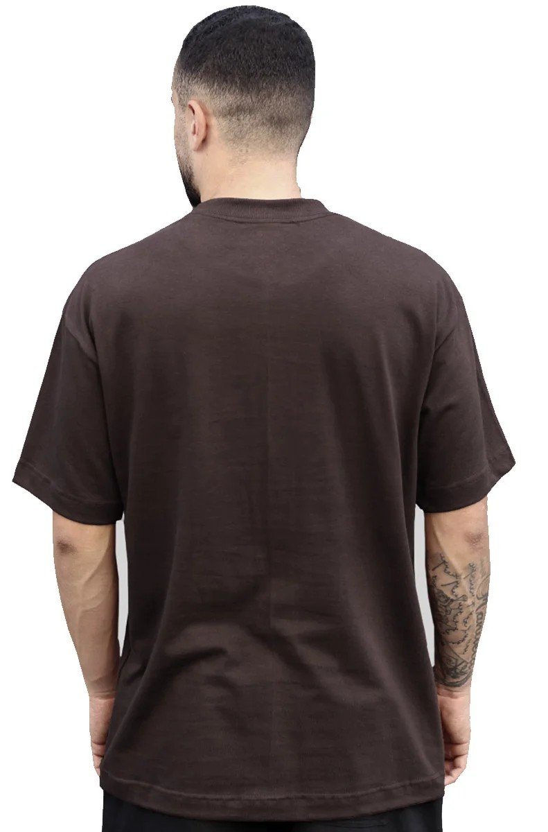 Camiseta Oversized Oficial Malhão Lisa Marrom