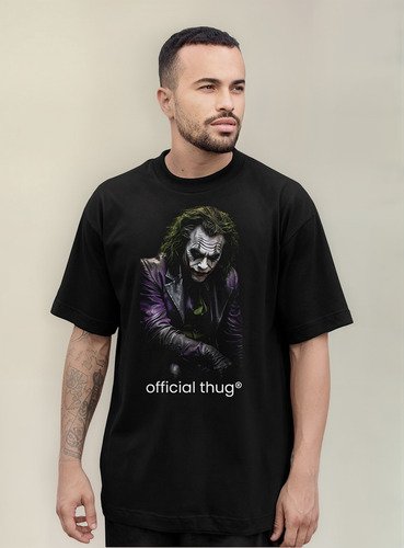 Camiseta Oversized Oficial Thug® Coringa Caos É Meu Estilo