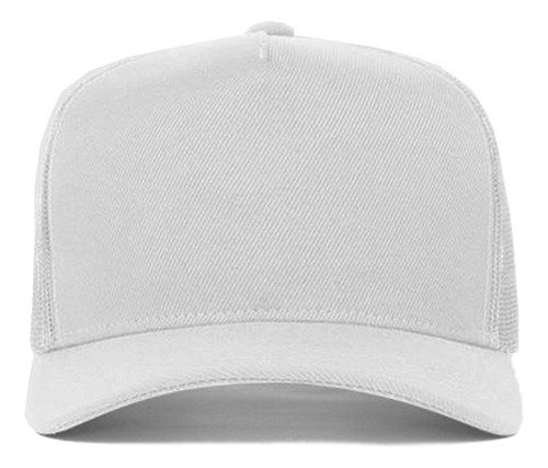 Kits 10 Bonés Lisos Trucker Tela Branco Aba Curva Casual
