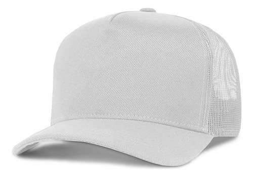 Kits 100 Bonés Lisos Trucker Tela Branco Aba Curva Casual