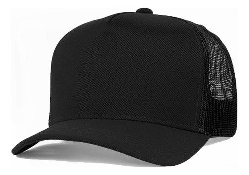 Kits 100 Bonés Lisos Trucker Tela Preto Aba Curva Casual