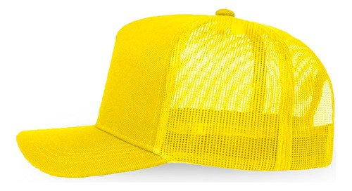 Kits 50 Bonés Lisos Trucker Tela Amarelo Aba Curva Casual