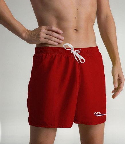 Lote 4 Shorts Tactel Liso Ofl Unissex 3 Bolsos