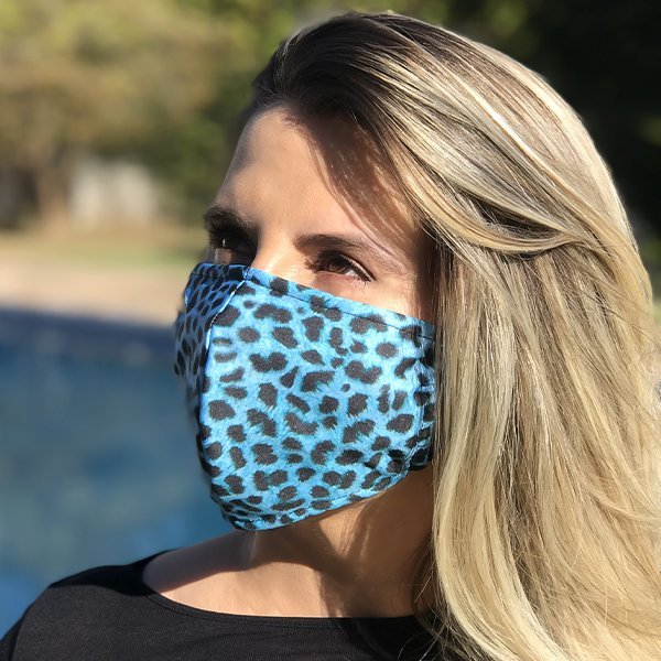 Máscara Donna Queen - Animal Print Blue