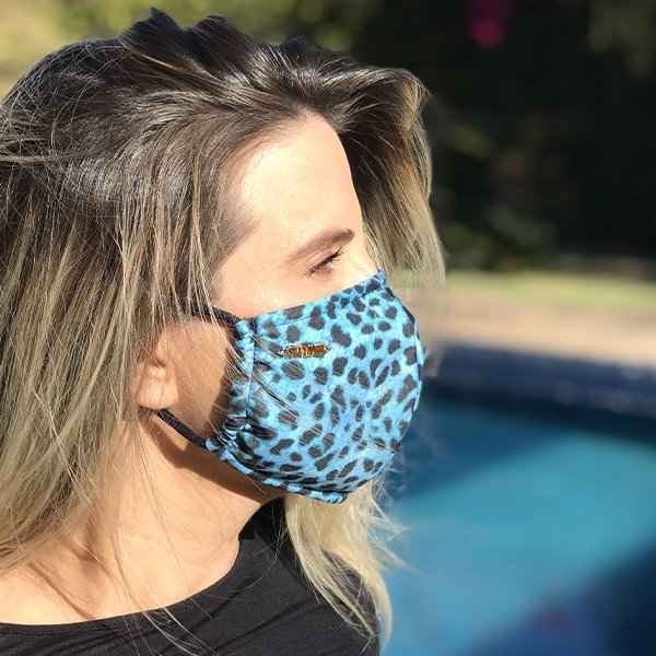 Máscara Donna Queen - Animal Print Blue