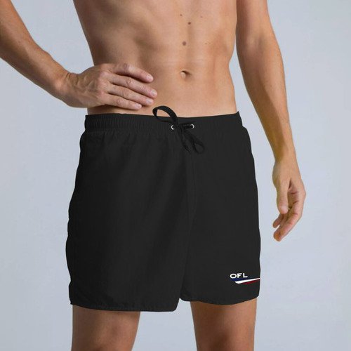 Shorts Tactel Liso Ofl Unissex Com 3 Bolsos Preto