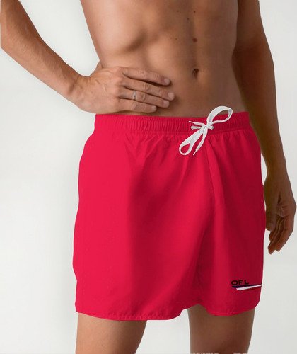 Shorts Tactel Liso Ofl Unissex Com 3 Bolsos Rosa