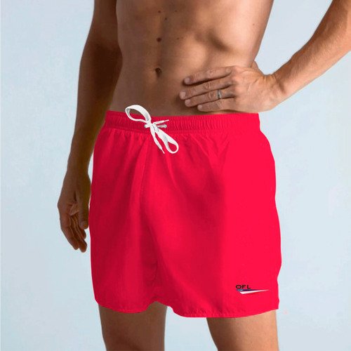 Shorts Tactel Liso Ofl Unissex Com 3 Bolsos Rosa