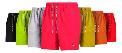 Shorts Tactel Liso Ofl Unissex Com 3 Bolsos Rosa