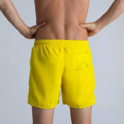 Shorts Tactel Liso Ofl Unissex Curto Com 3 Bolsos Amarelo