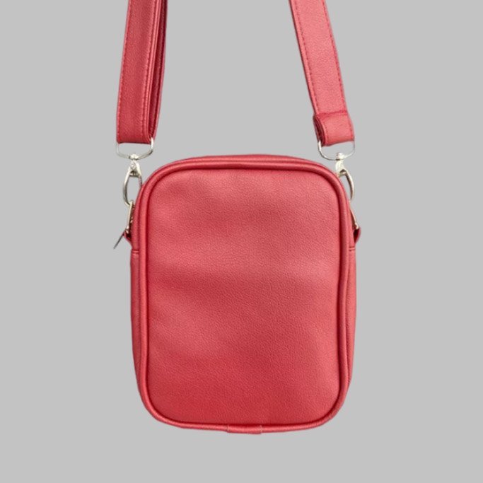 Shoulder Bag Couro OFL Embroidery Red