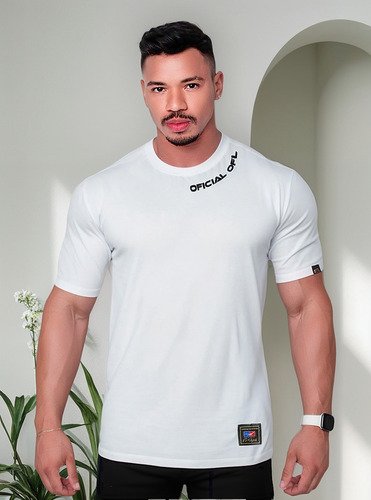 T-shirt Collar Print 100% Algodão Fio 30.1