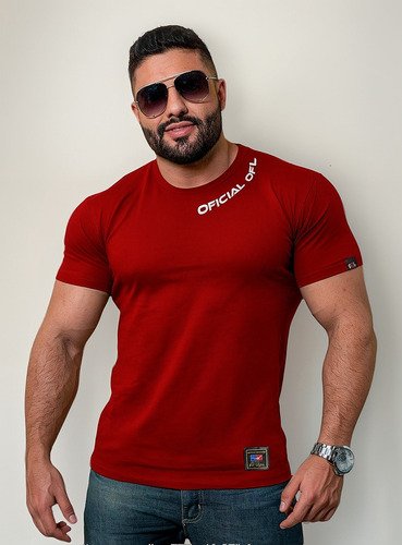 T-shirt Oficial Print Collar 100% Algodão Malha Egípcia