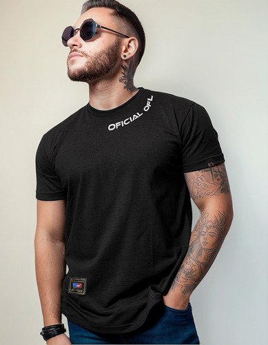 T-shirt Print Collar 100% Algodão Fio 30.1