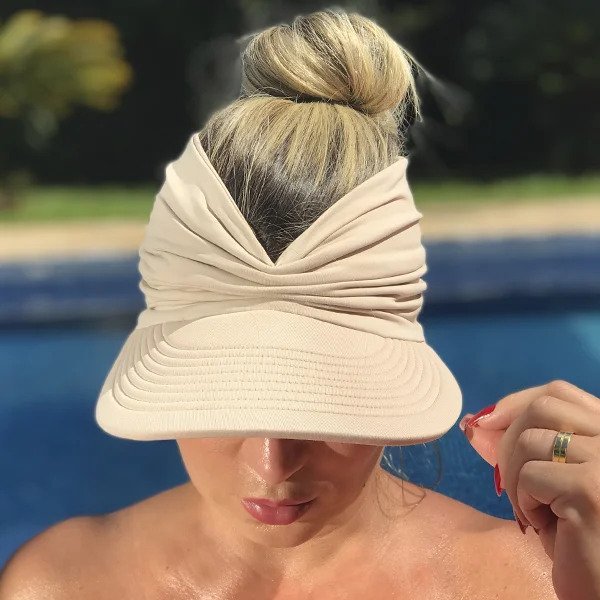 Viseira Moda Praia Hadassa Donna Queen Upf 50+ Nude