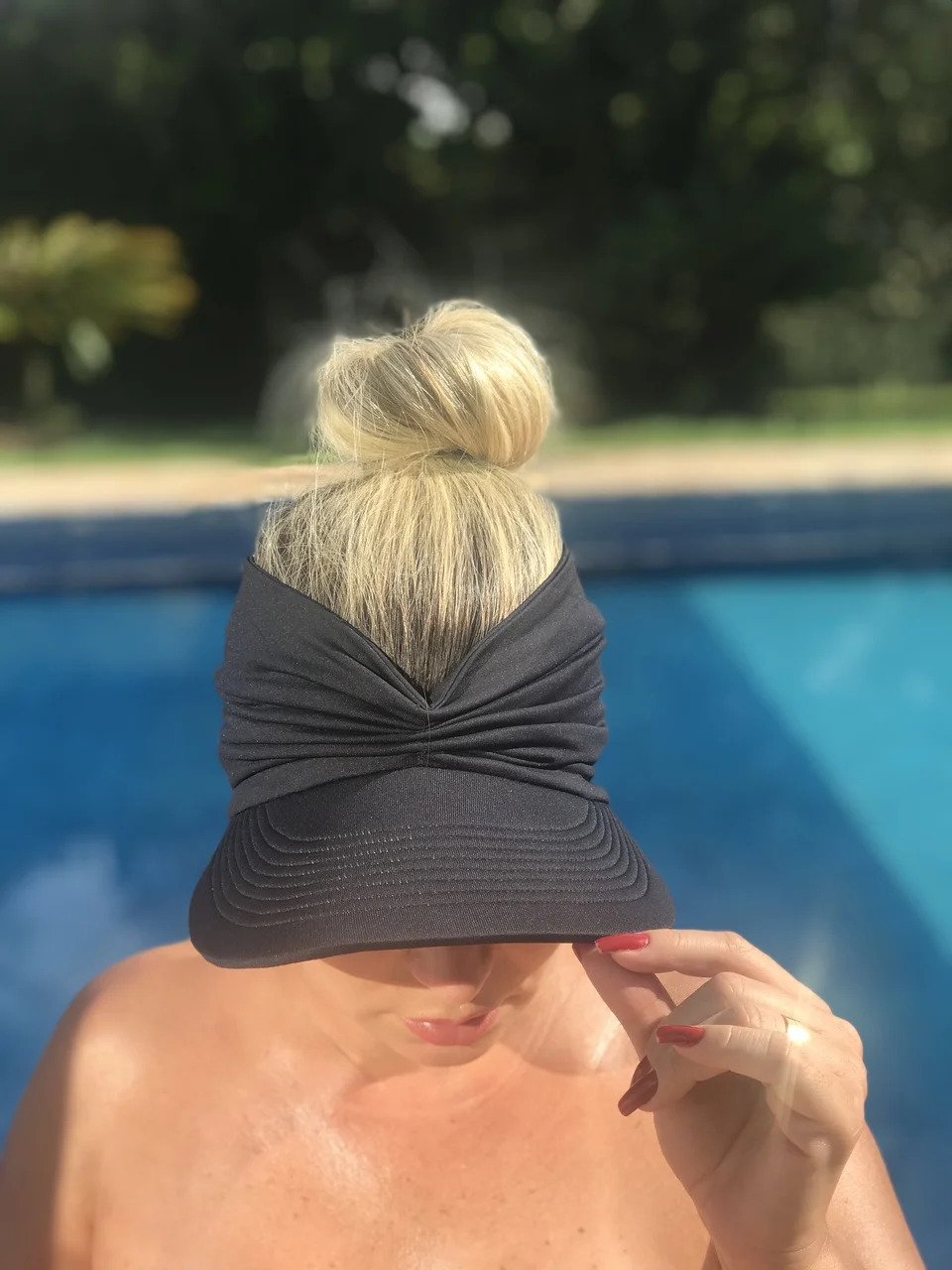 Viseira Moda Praia Hadassa Donna Queen Upf 50+ Preta