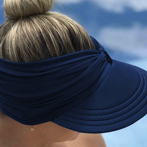 Viseira Moda Praia Sophia Azul Marinho Donna Queen Upf 50+